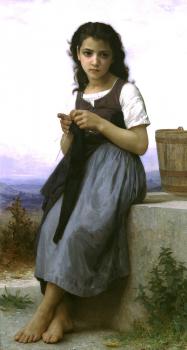 William-Adolphe Bouguereau : The Little Knitter